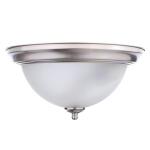 Commercial Electric 13 in. 2-Pack Brushed Nickel Flush Mount with Frosted Glass Shade (2-Light) (EFG8012A-BN)