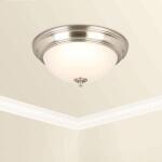 Commercial Electric 13 in. 180-Watt Equivalent Brushed Nickel Integrated LED Flush Mount with Frosted Glass Shade (2-Pack) (JAL8011L/BN)