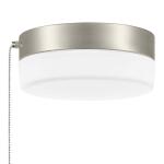 Hampton Bay Hanafin 9 in. Light Brushed Nickel Integrated LED Ceiling Flush Mount w/ Glass Shade and Pull Chain, Soft White (3000K) (CG3aA015CR1D30)
