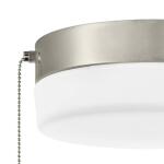 Hampton Bay Hanafin 9 in. Light Brushed Nickel Integrated LED Ceiling Flush Mount w/ Glass Shade and Pull Chain, Soft White (3000K) (CG3aA015CR1D30)