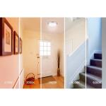 Hampton Bay Stetson 11 in. 1-Light Brushed Nickel Integrated LED Selectable CCT Flush Mount with Frosted White Glass Diffuser (HB1022C-5CCT-35)