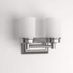 Hampton Bay Cade 11.7 in. 2-Light Brushed Nickel Bathroom Vanity Light Fixture with Frosted Glass Shades (NB23307)
