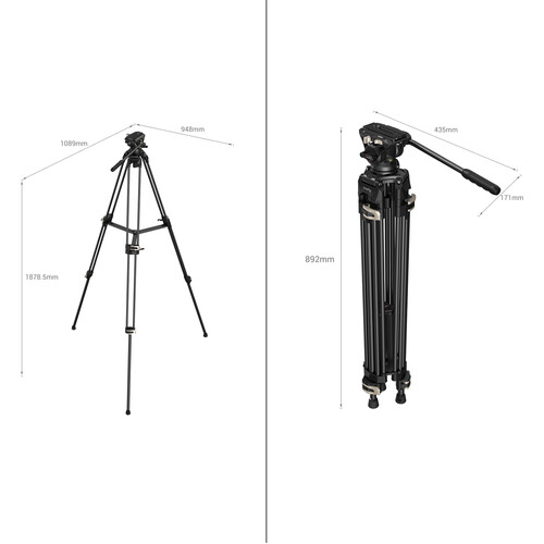 SmallRig AD-01 Heavy-Duty Tripod with Fluid Head - Image 3