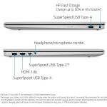 HP 17.3" Laptop, Ryzen 5 5500U, 16GB RAM, 1TB SSD, Fingerprint Reader, Win11, FHD, USB-C, HDMI, Webcam