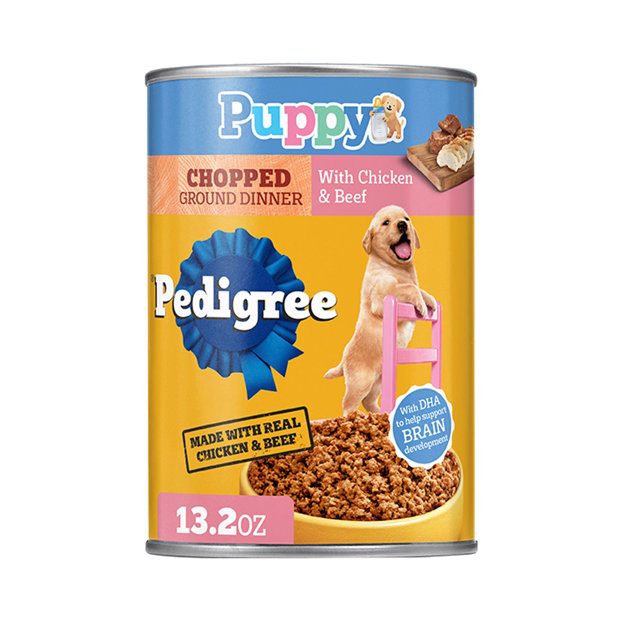 Pedigree® Chopped Ground Dinner Puppy Wet Dog Food - Heathy Brain Development, With Chicken & Beef - Image 1