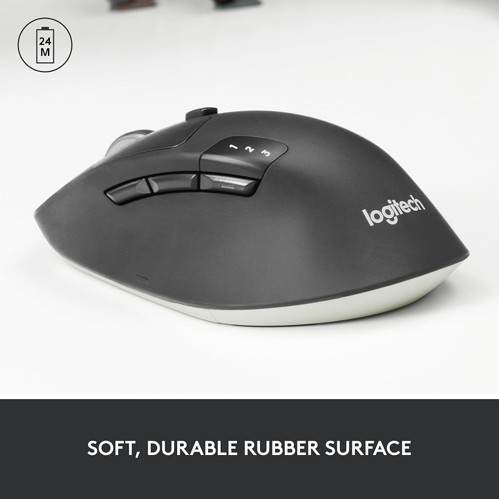 Logitech M720 Triathalon Full Size Multi-Device Wireless Mouse - Image 2