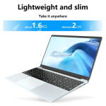 KUU 15.6" FHD Laptop, Intel Quad-Core N95, 16GB RAM, 1TB SSD, Silver