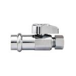 BRASSCRAFT MFG CO INC 1/2 in. Press Connect Inlet x 3/8 in. Compression Outlet 1/4 Turn Straight Valve (G2CP14X C1)