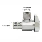 BrassCraft 1/2 in. Cold Expansion PEX Inlet x 3/8 in. Comp Outlet 1/4-Turn Angle Stop (G2CEPX19X C1)