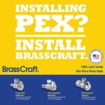 BrassCraft 1/2 in. Cold Expansion PEX Inlet x 3/8 in. Comp Outlet 1/4-Turn Angle Stop (G2CEPX19X C1)