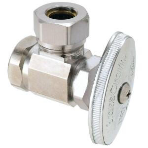 BrassCraft 1/2 in. FIP Inlet x 7/16 in. and 1/2 in. Slip-Joint Outlet Multi-Turn Angle Valve (O3301X C1)