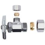 BrassCraft 1/2 in. Nominal Compression Inlet x 3/8 in. O.D. Compression Outlet Multi-Turn Chrome Plated Angle Valve (OCR19X C1)