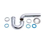 Dearborn Brass 1-1/2 in. x 1-1/2 in. Chrome Brass Solvent Cemented Trap P-trap with Cleanout (HDC704-1)