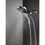 Delta HydroRain Two-in-One 4-Spray Patterns 6 Inch Wall Mount Dual Shower Heads with MagnaTite