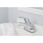 Glacier Bay Aragon 4 in. Centerset Single-Handle Low-Arc Bathroom Faucet in Polished Chrome (HD67100W-6301)