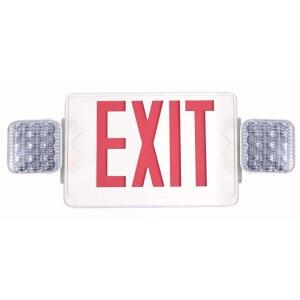 Commercial Electric Combo 14-Watt Equivalent Integrated LED White Exit Sign and Emergency Light with Ni-Cad 9.6-Volt Battery (EECLEDRG120277)
