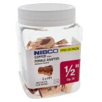 Everbilt 1/2 in. x 1/2 in. Wrot Copper Cup X FIP Adapter Pro Pack (30-Pack) (MPP603HD12)