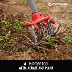 Corona MAX Garden Disc Cultivator with Adjustable 6.5 in. Steel Tines and Red Comfort Grip (LG13635)