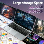 KUU 15.6" FHD Laptop, Intel Celeron, 24GB RAM, 1TB SSD