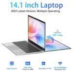 TEMLICOLO 14.1" Laptop, Celeron, 8GB RAM, 256GB SSD, 1080p, 1TB Expansion, Win11 Pro