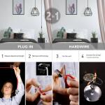 Globe Electric Dawson 1-Light Dark Bronze Plug-In or Hardwire Pendant Lighting with 15 ft. Cord(61107)