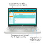 HP 15.6" FHD Laptop, Intel Core i3-1115G4, 8GB RAM, 256GB SSD, Silver, Windows 11 (15-dy2131wm)