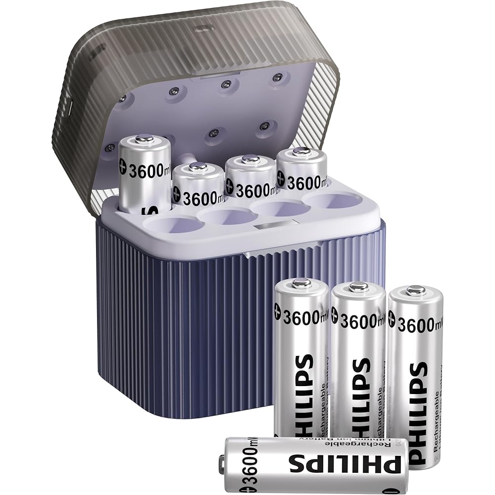 PHILIPS Rechargeable AA Lithium Batteries 8 Pack