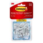 Command 1/2 lb. Small Clear Wire Hook Value Pack (9 Hooks, 12 Strips) (17067CLRVP)