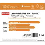 Lenovo IdeaPad 3 14" FHD, Ryzen 7 5700U, 8GB RAM, 512GB SSD, Win 11 Home, Abyss Blue (82KT00V8US)