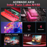 NIPOGI AX18 18.5" FHD Laptop, Intel Alder Lake N150, 16GB RAM, 512GB SSD, Windows 11 Pro