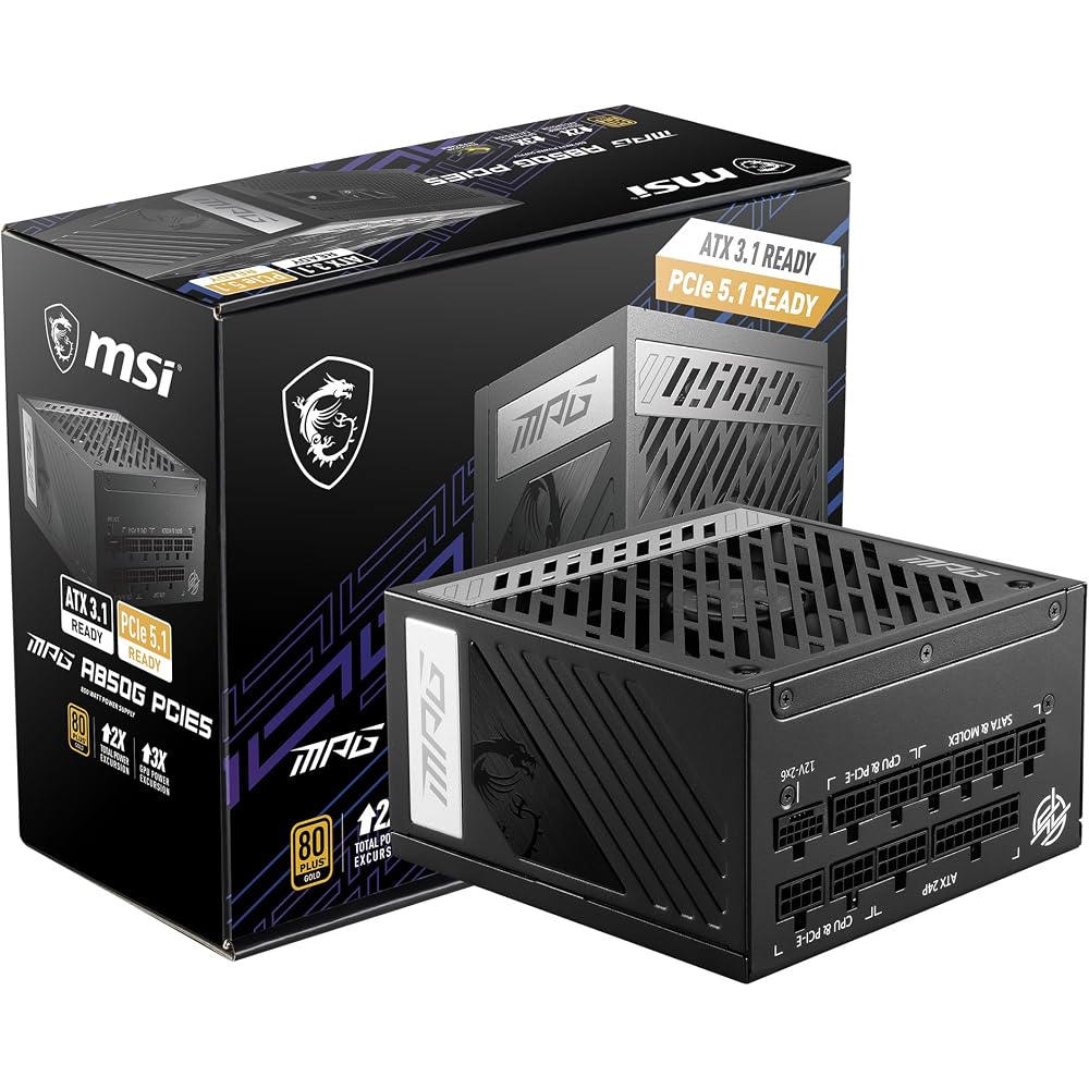 MSI MPG A850G PCIE 5 & ATX 3.0 850W Gaming Power Supply