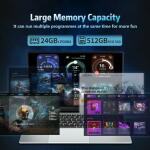 KUU 15.6" Laptop, Intel Celeron, 24GB RAM, 512GB SSD, FHD 1080p, Windows 11