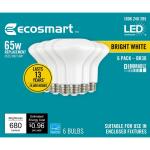 EcoSmart 65-Watt Equivalent BR30 Dimmable LED Light Bulb Bright White (6-Pack) (A20BR3065WESD36)