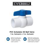 Everbilt 1 in. Solvent x 1 in. Solvent Schedule 40 PVC Ball Valve (VBVP40E5B)