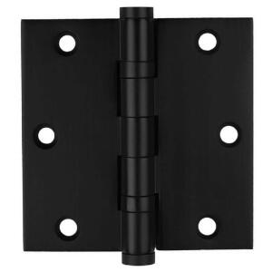 Everbilt 3-1/2 in. Square Radius Matte Black Commercial Grade with Ball Bearing Hinge (28846)