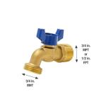 Everbilt 3/4" MIP or 1/2" FIP x 3/4 in. MHT Forged Brass Quarter Turn Hose Bibb Valve (103-054EB)