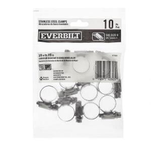 Everbilt 3/8 - 7/8 in. Stainless Steel Hose Clamp 10-Pack (670655E)