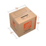 The Home Depot 24 in. L x 20 in. W x 21 in. D Heavy-Duty Extra-Large Moving Box with Handles (HDXLBX)