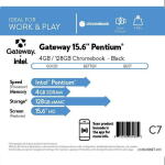 Gateway Chromebook 15.6" (GCNP41524-BK), Pentium N6000, 4GB RAM, 128GB Storage, Black, Chrome OS