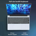 KUU 15.6" Laptop, Intel Celeron N5095, 16GB RAM, 512GB SSD, FHD, Backlit Keyboard, Silver