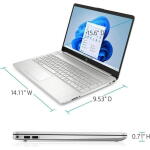 HP 15.6" HD Touch, i3-1215U, 8GB RAM, 256GB SSD, Wi-Fi 5, Natural Silver
