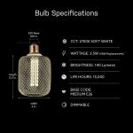 Feit Electric 25W Equivalent Dimmable Vintage Oversized E26 LED Light Bulb With Mesh Cage Acrylic Filament Matte Gold Soft White 2700K (CG/AYC/MG/927CA/HDRP)