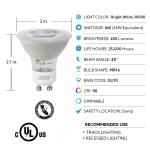 Feit Electric 50-Watt Equivalent MR16 GU10 Dimmable Track Lighting 90+ CRI Frosted Flood LED Light Bulb, Bright White 3-Pack (BPMR16IFGU500930CA/3)