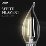 Feit Electric 40W Equivalent BA10 E12 Candelabra Dim White Filament Clear Glass Chandelier LED Light Bulb Soft White 2700K 3-Pack (CFC40927CAWFILHDRP/3)