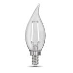Feit Electric 40W Equivalent BA10 E12 Candelabra Dim White Filament Clear Glass Chandelier LED Light Bulb Soft White 2700K 3-Pack (CFC40927CAWFILHDRP/3)