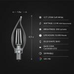 Feit Electric 40W Equivalent BA10 E12 Candelabra Dim White Filament Clear Glass Chandelier LED Light Bulb Soft White 2700K 3-Pack (CFC40927CAWFILHDRP/3)