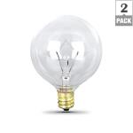 Feit Electric 20-Watt Soft White (2700K) G12 1/2 Candelabra E12 Base Dimmable Incandescent Light Bulb 2-Pack (BP20G121/2/HDRP)