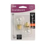 Feit Electric 25-Watt Soft White (2700K) S11 Intermediate E17 Base Dimmable Incandescent Light Bulb 2-Pack (BP25S11N/2/HDRP)