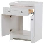Glacier Bay Everdean 25 in. W x 19 in. D x 34 in. H White Single Sink Freestanding Bath Vanity with White Cultured Marble Top