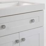 Glacier Bay Everdean 25 in. W x 19 in. D x 34 in. H White Single Sink Freestanding Bath Vanity with White Cultured Marble Top